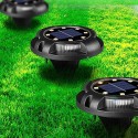 Outdoor Solar Powered Ground Light IP67 Waterproof Landscape Lighting for Pathway Garden Yard Walkway Pool - White light (side: 