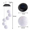 Solar Powered Wind Chime Light String Lights LED Garden Hanging Spinner Lamp - Type A