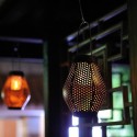 Solar LED Hanging Light Retro Hollow Lantern Outdoor Garden Yard Decoration Lamp - Copper