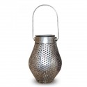 Solar LED Hanging Light Retro Hollow Lantern Outdoor Garden Yard Decoration Lamp - Copper