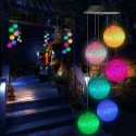 Solar Powered Wind Chime Light String Lights LED Garden Hanging Spinner Lamp - Type A