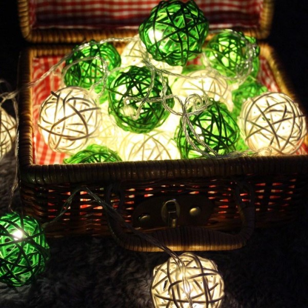 DSL-5 Gardening 5M 40LED String Light Ratten Shape Holiday Garden Party Wedding Decoration - Colorful