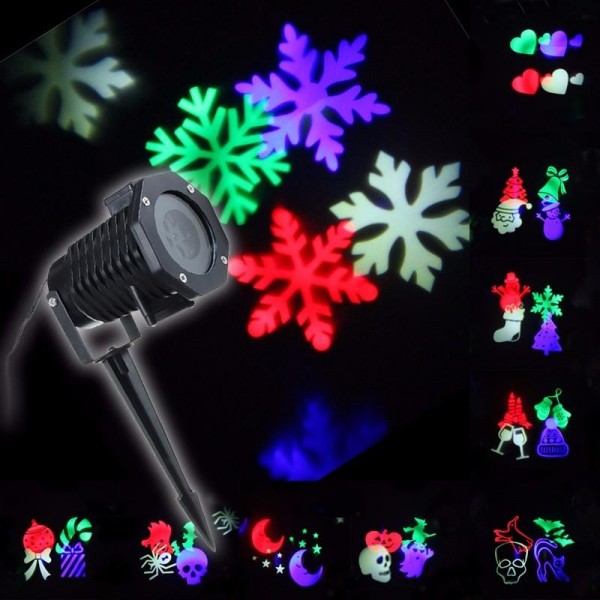 LED Garden Decorative Light Landscape Lighting with 10 Exclusive Design Slides and Remote Control - Wireless EU Plug