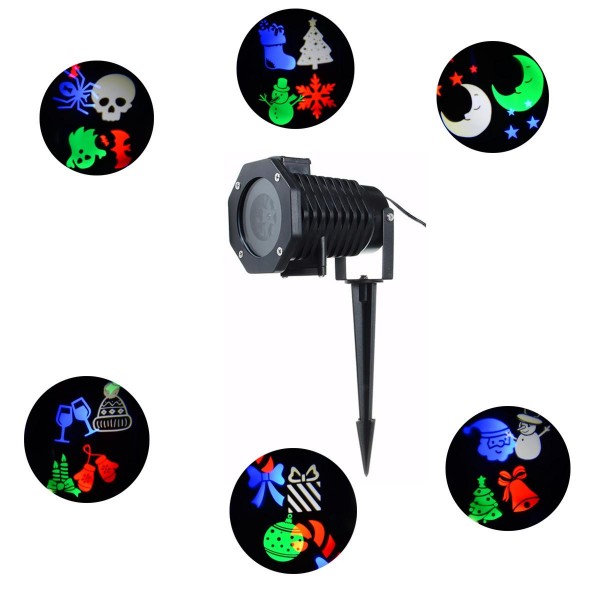 LED Garden Decorative Light Landscape Lighting with 10 Exclusive Design Slides and Remote Control - Wireless EU Plug