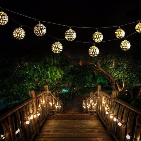 SSL-12 LED 4.8M 20LED Gardening Solar Panel Light Ball Holiday Garden Party Wedding Decoration - Colorful