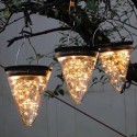 50LED Solar Powered Hanging Light Lamp Bulbs Garden Lights Outdoor Patio Decor - White Light