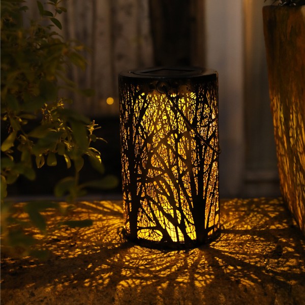 LED Solar Lantern Hanging Light with Handle Solar Lantern Waterproof Solar Landscape Lantern Shadow Light for Outdoor Garden Hol
