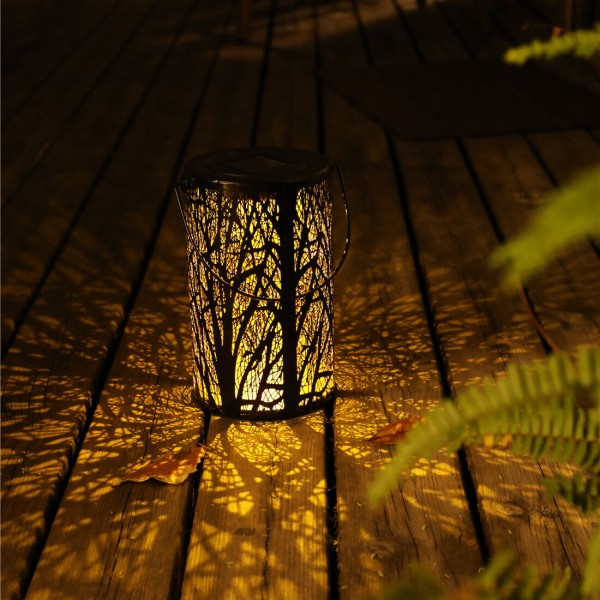 LED Solar Lantern Hanging Light with Handle Solar Lantern Waterproof Solar Landscape Lantern Shadow Light for Outdoor Garden Hol