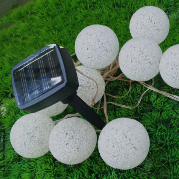 Garden Outdoor Solar Snowball Light String Christmas Party Decoration - M