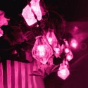SSL-1 Gardening 6M 30LED Solar Panel Light Diamond Holiday Christmas Wedding Decoration - Pink