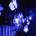 SSL-1 Gardening 6M 30LED Solar Panel Light Diamond Holiday Christmas Wedding Decoration - Pink