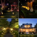 Solar Powered LED Light Lantern Hanging Outdoor Lamp Olive Shape Design Sensitive Light Sensor Control for Patio Courtyard Balco