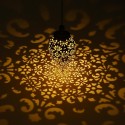 Solar Powered LED Light Lantern Hanging Outdoor Lamp Olive Shape Design Sensitive Light Sensor Control for Patio Courtyard Balco