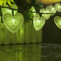 SSL-7 Gardening 4.8M 20LED Solar Panel Light Heart Holiday Christmas Wedding Decoration - Warm White