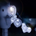 SSL-7 Gardening 4.8M 20LED Solar Panel Light Heart Holiday Christmas Wedding Decoration - Warm White