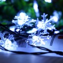 Snowflake String Lights Snow Fairy Garland Decor Solar Power LED for Christmas Tree New Year Room Decoration - Colorful
