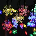 Snowflake String Lights Snow Fairy Garland Decor Solar Power LED for Christmas Tree New Year Room Decoration - Colorful