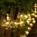 Snowflake String Lights Snow Fairy Garland Decor Solar Power LED for Christmas Tree New Year Room Decoration - Colorful