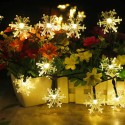 Snowflake String Lights Snow Fairy Garland Decor Solar Power LED for Christmas Tree New Year Room Decoration - Colorful