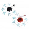 Solor Powered Star Wind Chime Light Outdoor Garden Waterproof Hanging Lamp Decor - Red