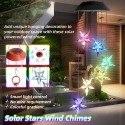 Solor Powered Star Wind Chime Light Outdoor Garden Waterproof Hanging Lamp Decor - Red