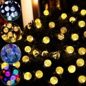 21ft Solar Powered String Lights 30 Crystal Balls Outdoor Home LED Fairy Lights Decorations - Warm White