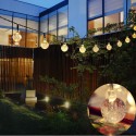 21ft Solar Powered String Lights 30 Crystal Balls Outdoor Home LED Fairy Lights Decorations - Warm White