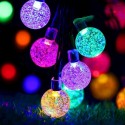 21ft Solar Powered String Lights 30 Crystal Balls Outdoor Home LED Fairy Lights Decorations - Warm White