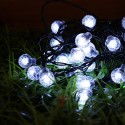 21ft Solar Powered String Lights 30 Crystal Balls Outdoor Home LED Fairy Lights Decorations - Warm White