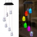LED Colour Changing Hanging Wind Chimes Solar Powered Ball Lights Garden Outdoor - A