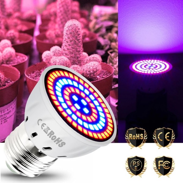 LED Phyto Lamps Full Spectrum Grow Light LED Bulbs Seedling LED Plant Growing Lamp Support E14 E27 for Greenhouse Planting - E14