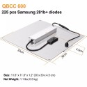 QBCC600 PRO IR+UV Quiet Fanless Full Spectrum LED Grow Light High PPFD for 2x3FT Tent for Seedling Veg and Blooming - QBCC600 US