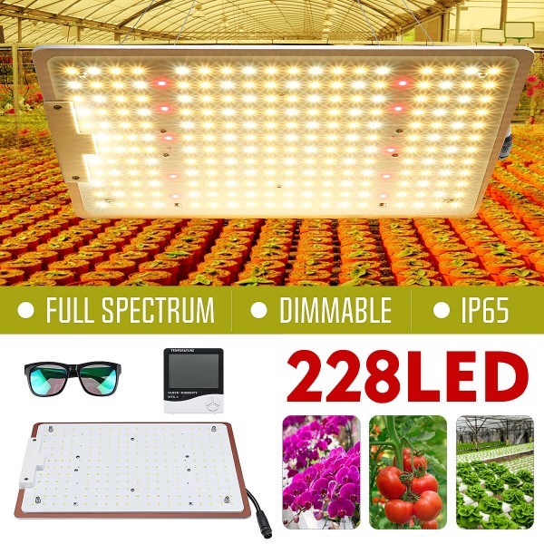 228LED Plant Grow Lamp Full Spectrum Dimmable IP65 Hydroponic Growth Lamp - US Plug