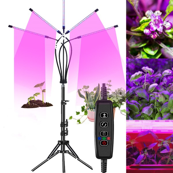 5 Hesds LED Grow Light Plant Growing Lamp Lights With Tripod For Indoor Plants - Red + Blue