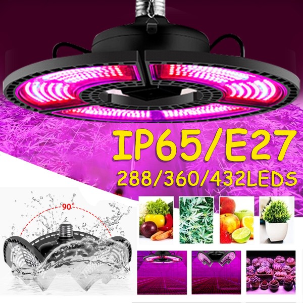 E27 LED Grow Light Full Spectrum Hydroponic Lamp Bulb for Indoor Plant Flower Growing AC100-277V - 288LED