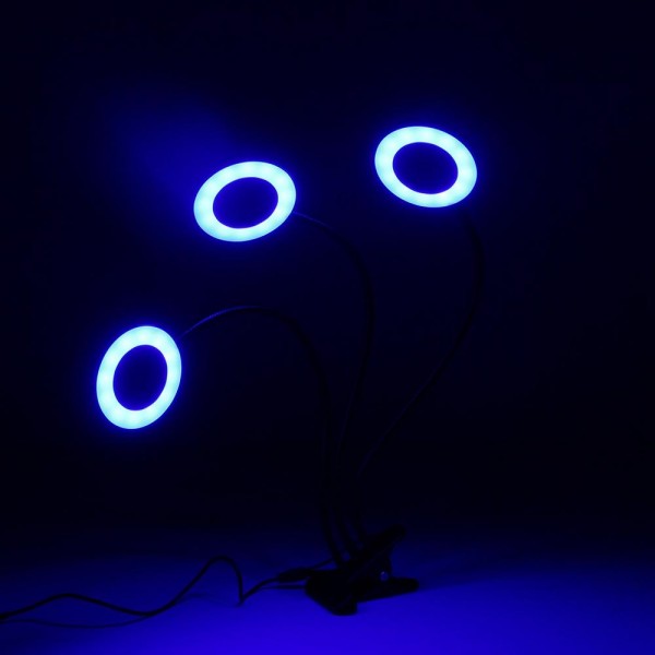 LUSTREON USB 18W 3Heads Clip-on Grow Light  Dimmable Timing Plant Lamp for Indoor Flower DC5V 