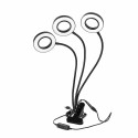 LUSTREON USB 18W 3Heads Clip-on Grow Light  Dimmable Timing Plant Lamp for Indoor Flower DC5V 