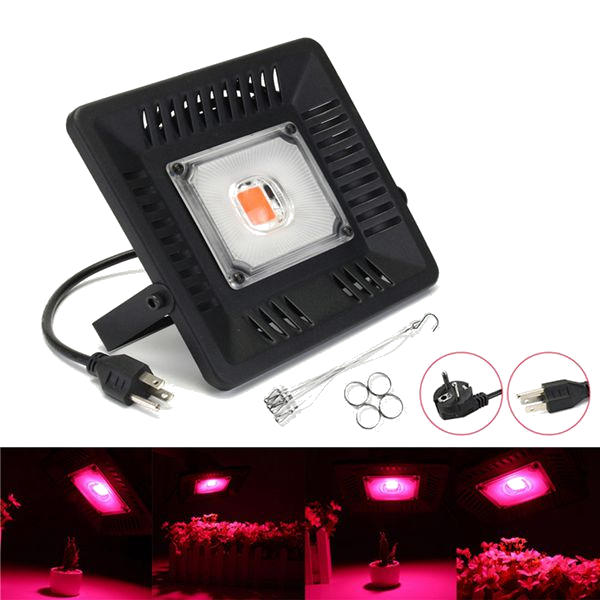 50W Waterproof Full Spectrum LED Grow Light Single Head Hangable COB Plant Lamp 110/220V          - US Plug