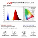 3000W 2600LM 144LED COB Grow Light Full Spectrum Lamp Plant Hydroponics Flower A - Black US Plug