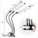18W/20W/27W 2/3/4 Heads USB LED Plant Growing Light Clip-on Flexible Lamp with Remote Control DC5V - 40 LED