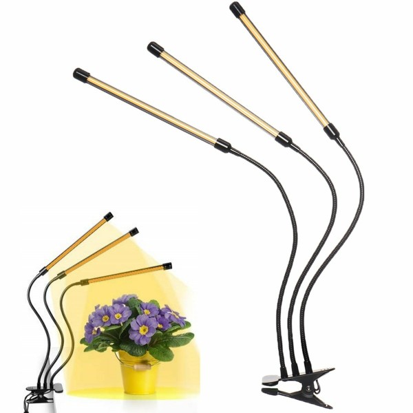 3-Head 108LED 54W Plant Growing Lamp Flower Grow Light Hydroponics Full Spectrum - Pink