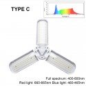 E27 Deformable LED Grow Light Full Spectrum Growing Lamp for Plant Hydroponics - 3 leaves Blue and Red Light