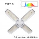 E27 Deformable LED Grow Light Full Spectrum Growing Lamp for Plant Hydroponics - 3 leaves Blue and Red Light