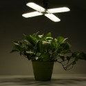 E27 Deformable LED Grow Light Full Spectrum Growing Lamp for Plant Hydroponics - 3 leaves Blue and Red Light