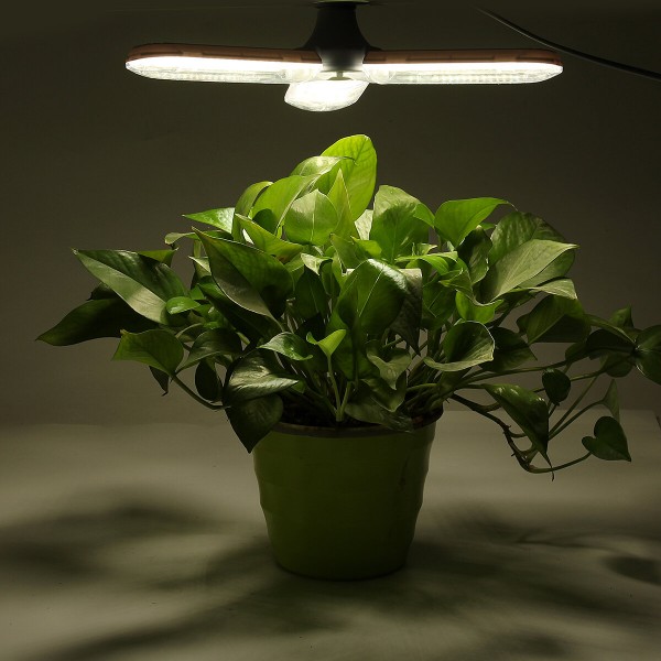 E27 Deformable LED Grow Light Full Spectrum Growing Lamp for Plant Hydroponics - 3 leaves Blue and Red Light