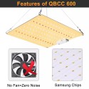 QBCC600 PRO IR+UV Quiet Fanless Full Spectrum LED Grow Light High PPFD for 2x3FT Tent for Seedling Veg and Blooming - QBCC600 US