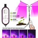 Remote Control 4 Heads LED Grow Light Plant Growing Lamp Lights with Tripod for Indoor Plants - Yellow