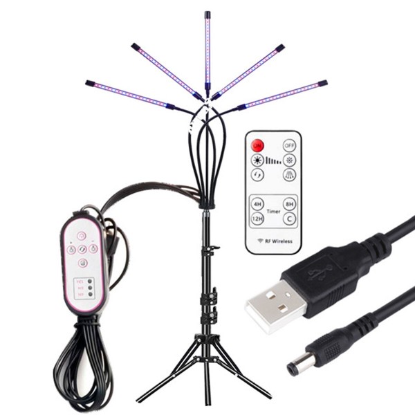 LED Grow Light Remote Control Plant Growing Lamp Lights with Tripod for Indoor Plants - Yellow