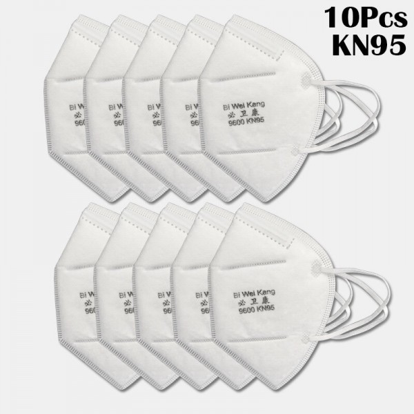 10 Pieces / Pack 0f KN95 Masks PM2.5 Filter Respiratory Protective Mask KN95=N95=KF94=FFP3 - white