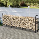 12ft Firewood Rack Outdoor Heavy Duty Log Rack Firewood Storage Rack Holder Steel Tubular Easy Assemble Fire Wood Rack for Patio